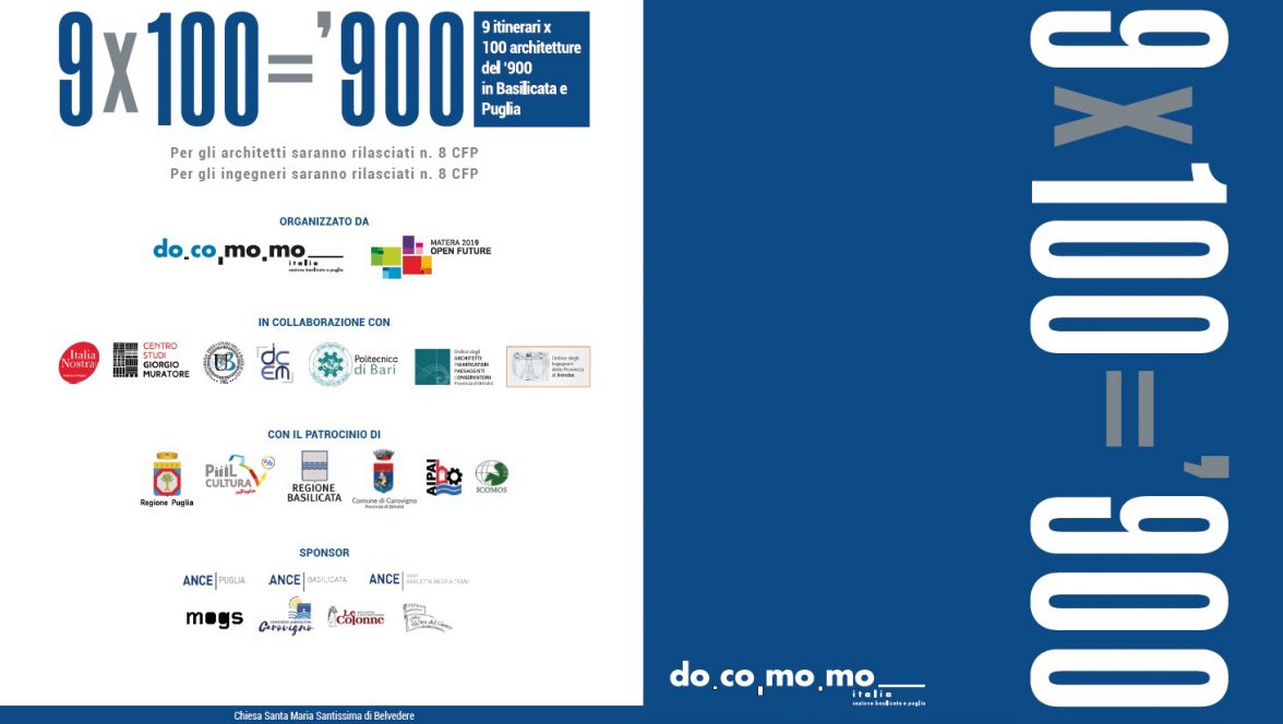 Convegno di studi e mostra itinerante sulle architetture del ‘900 in Basilicata e Puglia – 11/09/2020 Carovigno (BR)