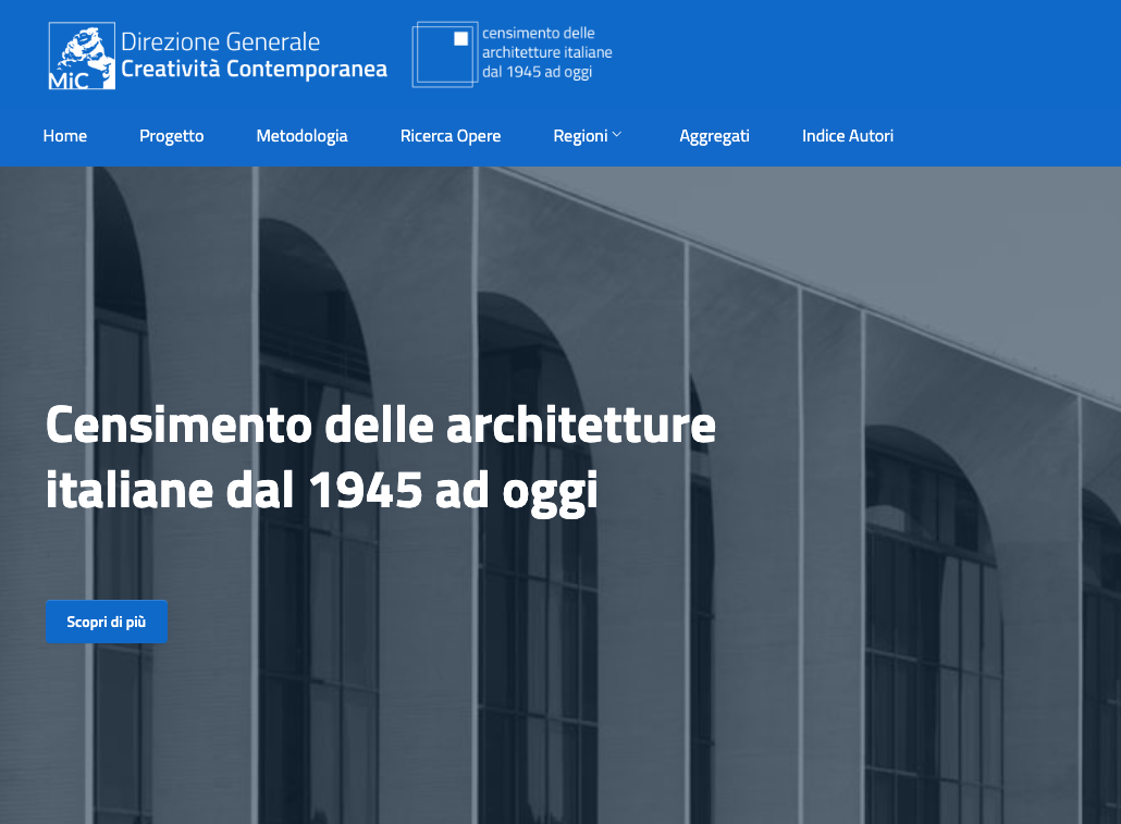 Online il nuovo Censimento delle architetture italiane dal 1945 ad oggi