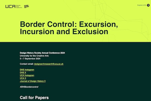 Border Control: Excursion, Incursion and Exclusion – Call for Paper