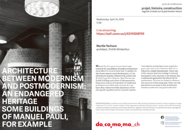 Conférence: Martin Tschanz architecte – 24.04.2024